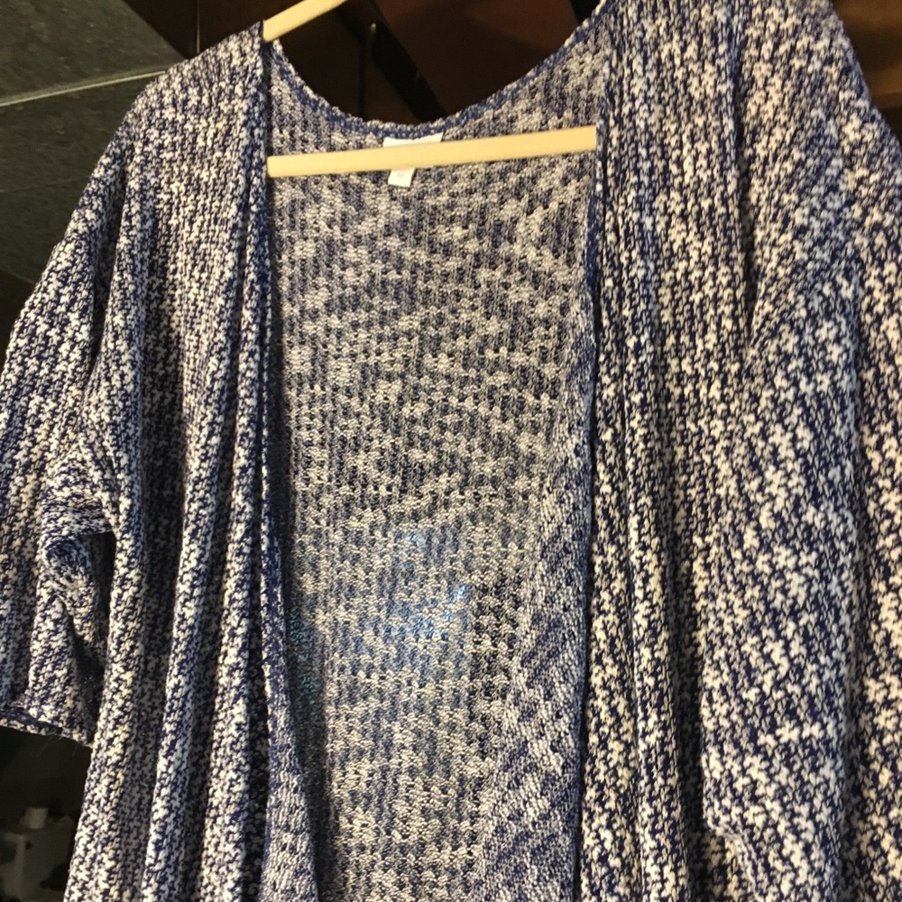 Lularoe blue and white knit Shirley